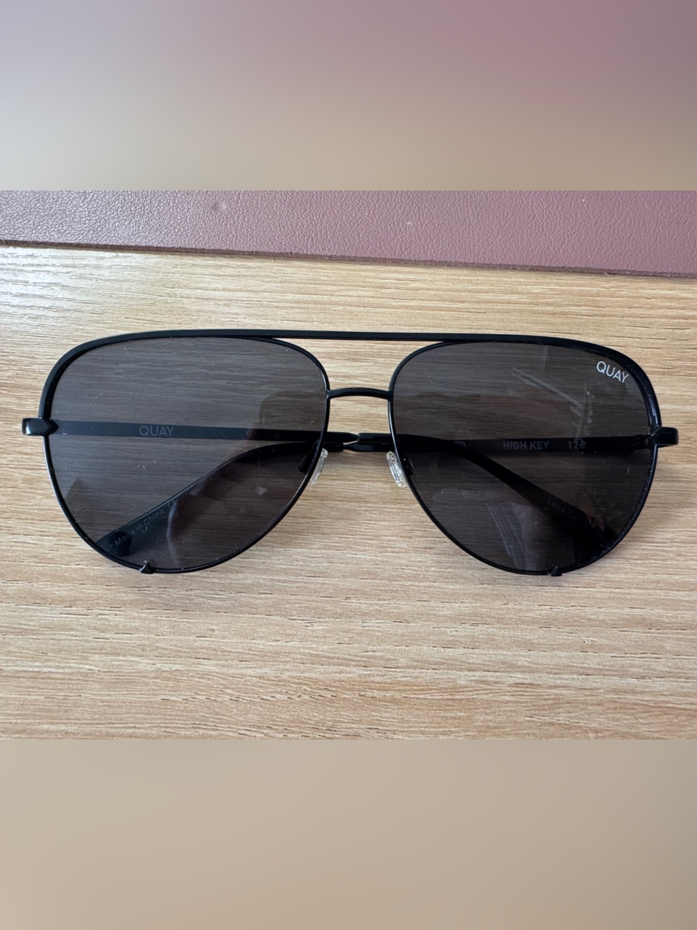 Quay Australia Black Polarized Aviator Sunglasses